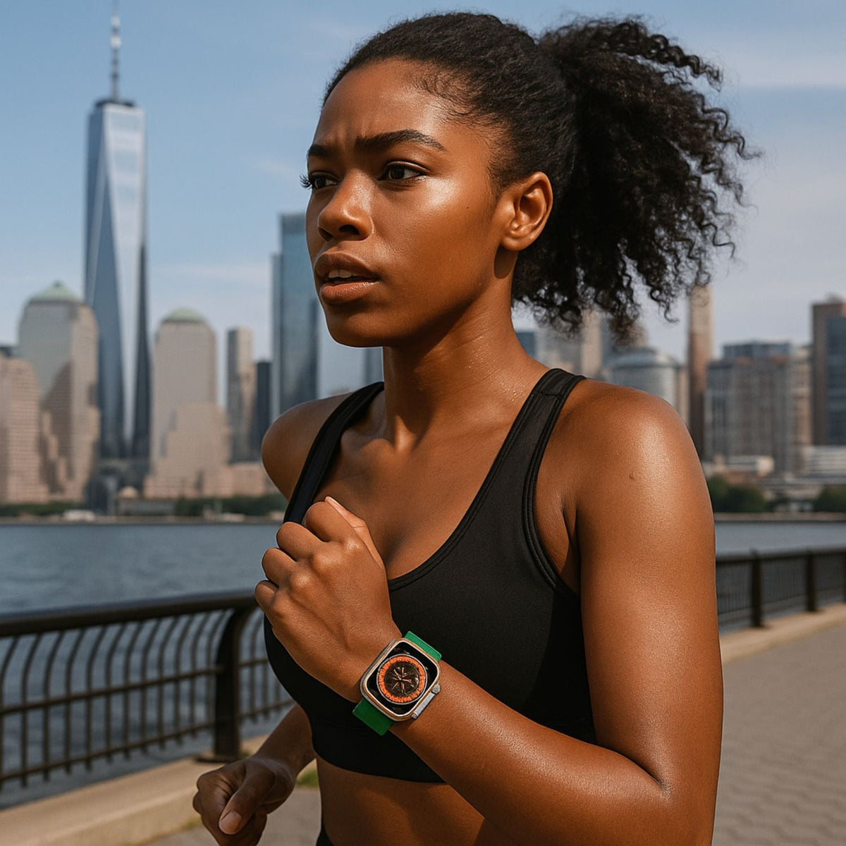 Apple Watch Green Leather Strap - Boston