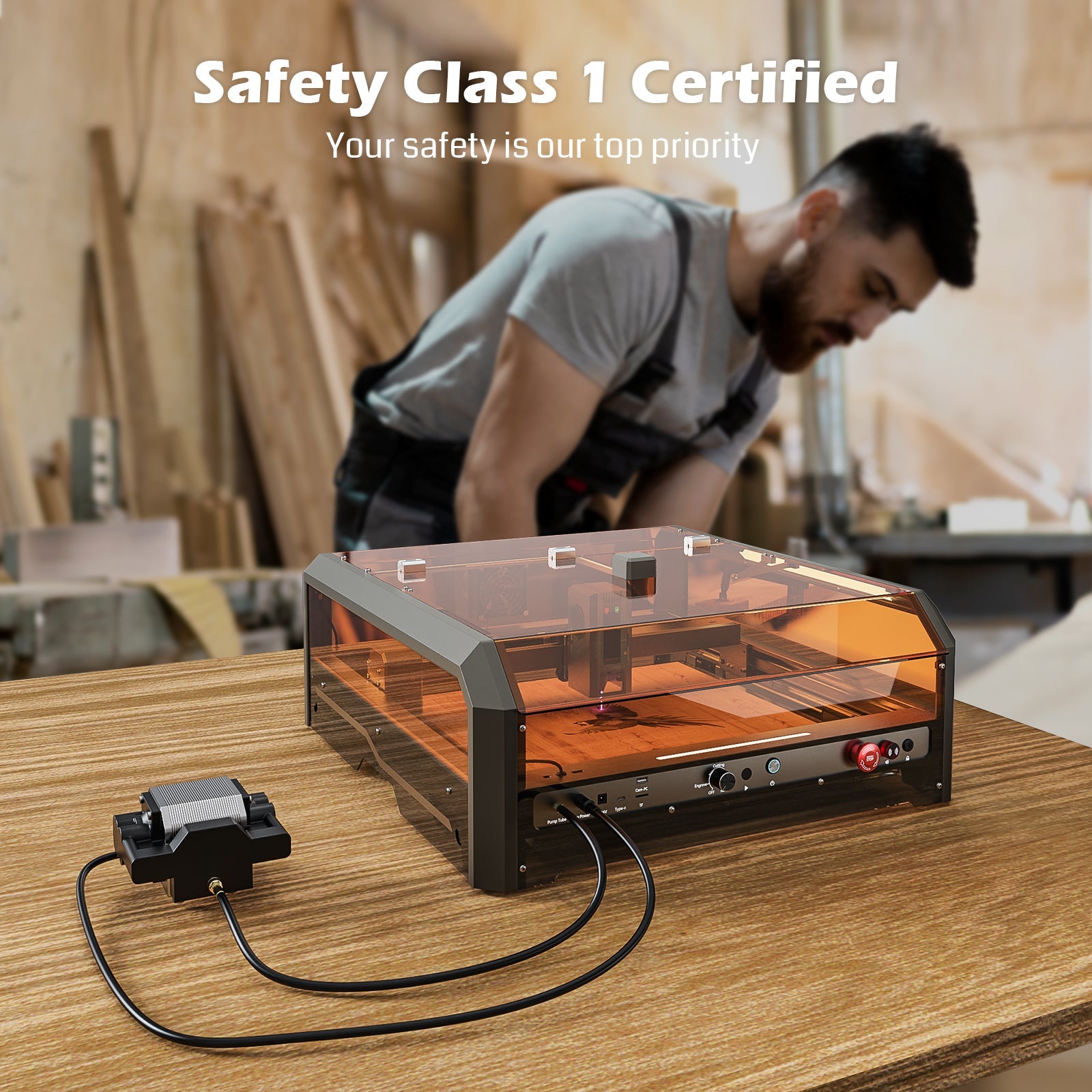 L8 Laser Engraver Machine, 20W/40W Power, 40000mm/min High Speed All-in-one, Air Assist, Lightburn Camera — photo 10 of 10