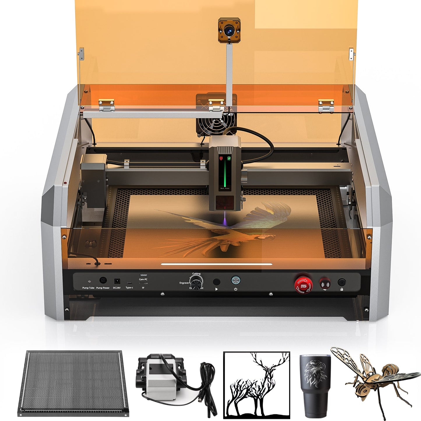 L8 Laser Engraver Machine, 20W/40W Power, 40000mm/min High Speed All-in-one, Air Assist, Lightburn Camera — photo 7 of 10