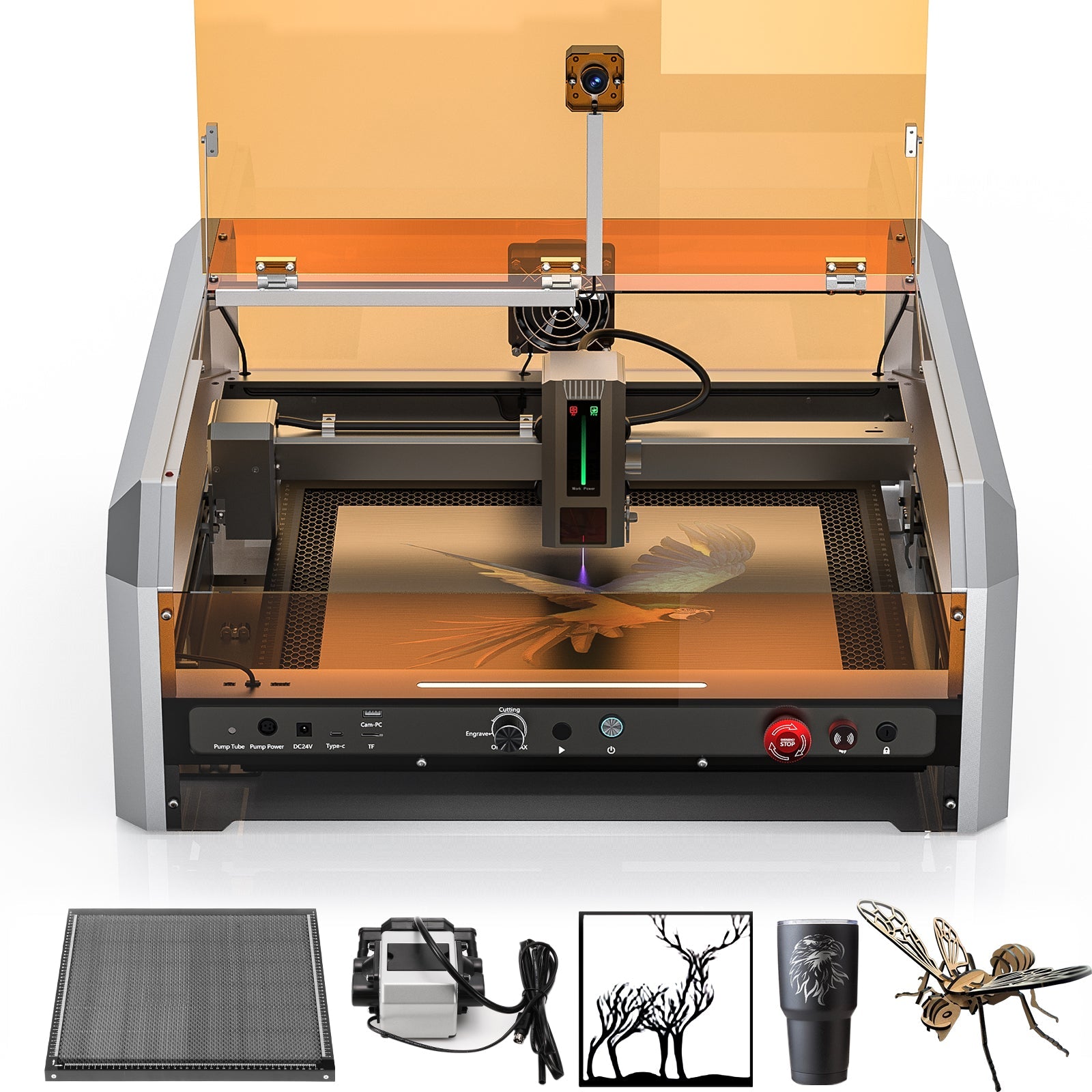 L8 Laser Engraver Machine, 20W/40W Power, 40000mm/min High Speed All-in-one, Air Assist, Lightburn Camera — photo 7 of 10