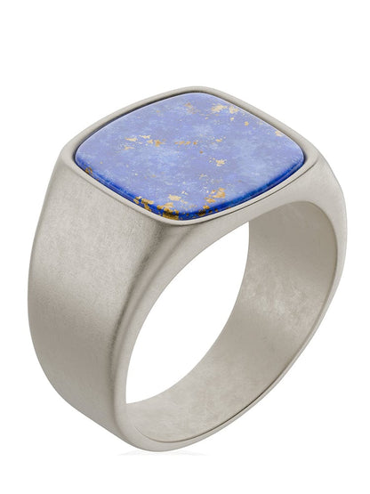 Lapis Lazuli Cushion Signet Ring