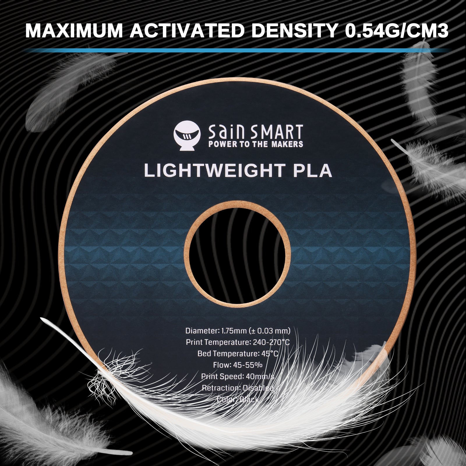 LW-PLA Filament, 1.75mm, Black & White, 1KG, Lightweight Low-Density Active Foaming PLA for 3D Print RC Planes Drone Parts — photo 5 of 10