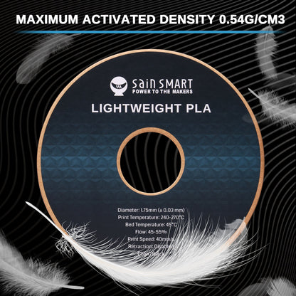 LW-PLA Filament, 1.75mm, Black & White, 1KG, Lightweight Low-Density Active Foaming PLA for 3D Print RC Planes Drone Parts — photo 5 of 10