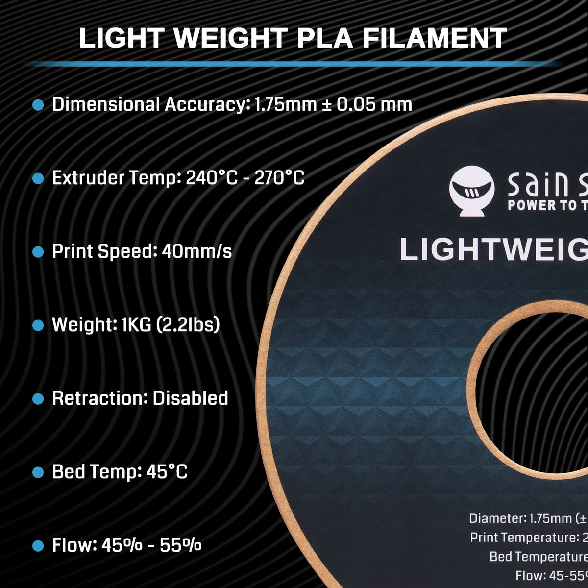 LW-PLA Filament, 1.75mm, Black & White, 1KG, Lightweight Low-Density Active Foaming PLA for 3D Print RC Planes Drone Parts — photo 7 of 10