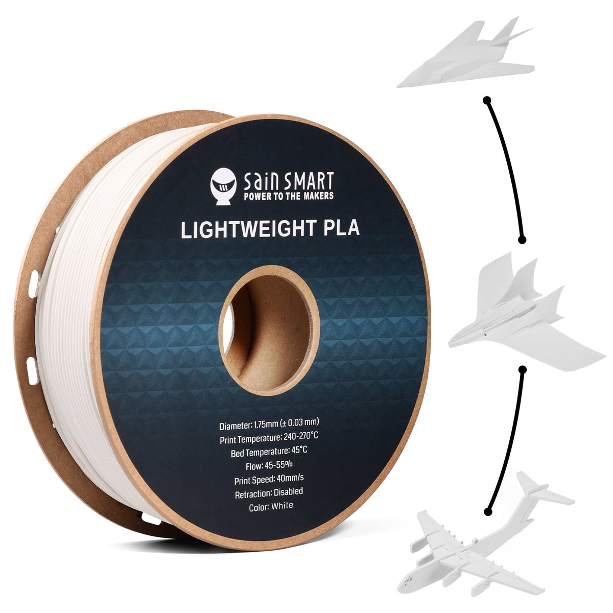 LW-PLA Filament, 1.75mm, Black & White, 1KG, Lightweight Low-Density Active Foaming PLA for 3D Print RC Planes Drone Parts — photo 1 of 10