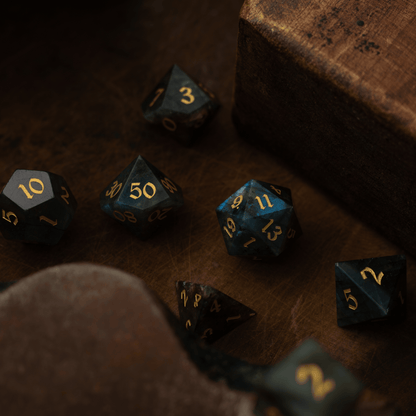 Juego de dados DND de labradorita