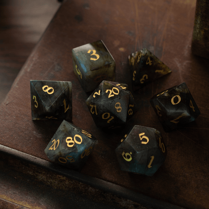 Juego de dados DND de labradorita