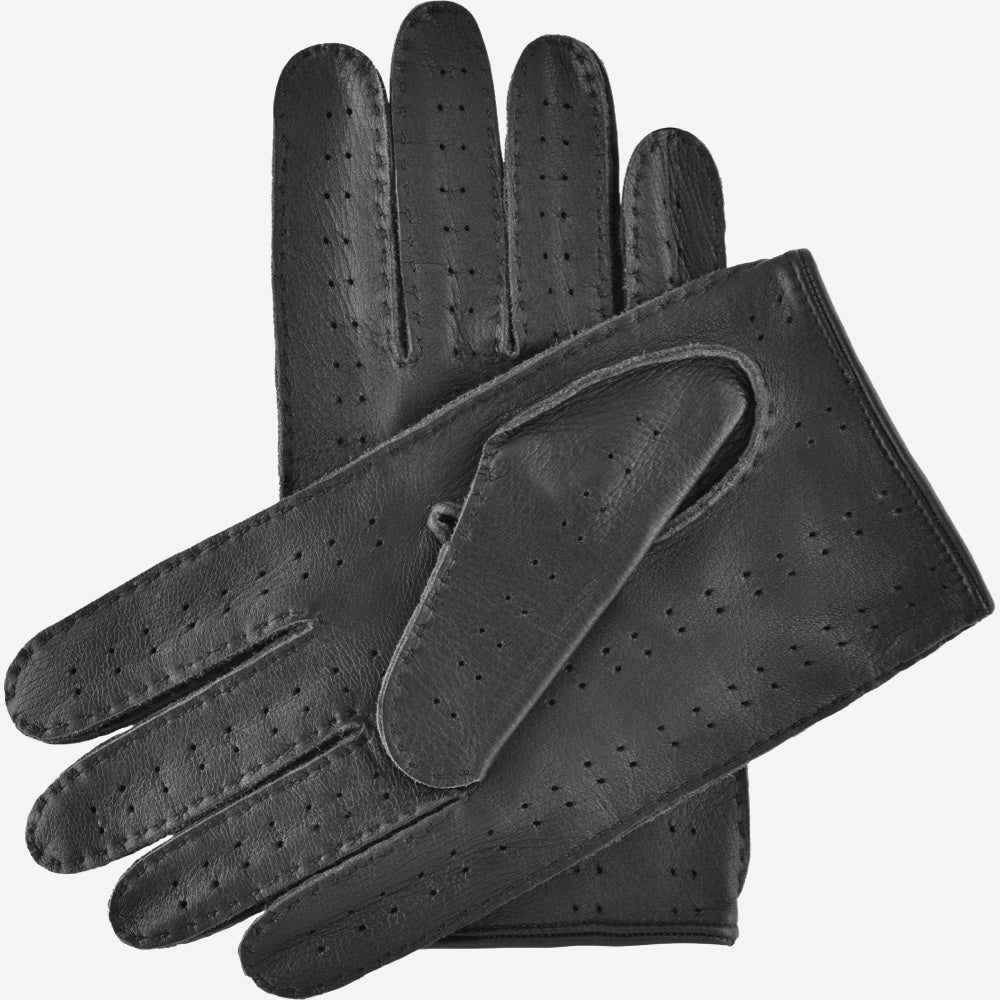 Leonardo (black) - Italian driving gloves made of American deerskin leather — photo 4 of 10