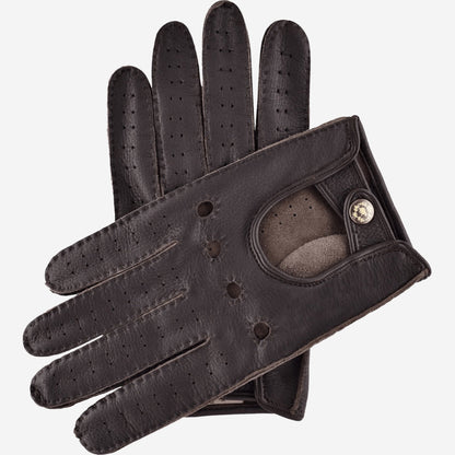 Leonardo (dark brown) - Italian driving gloves made of American deerskin leather — photo 2 of 10