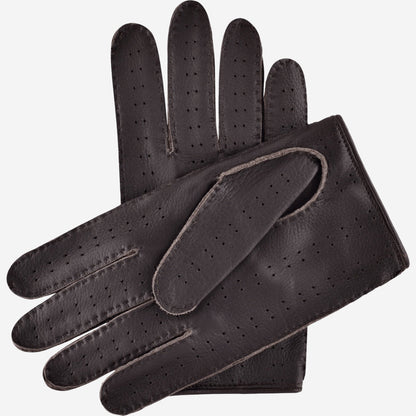 Leonardo (dark brown) - Italian driving gloves made of American deerskin leather — photo 5 of 10