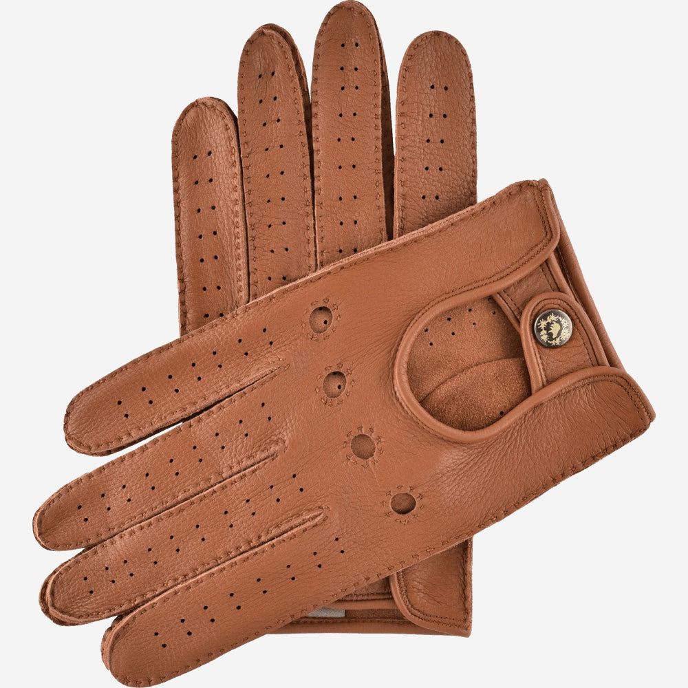 Leonardo (brown) - Italian driving gloves made of American deerskin leather — photo 1 of 10