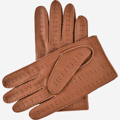 Leonardo (brown) - Italian driving gloves made of American deerskin leather — photo 3 of 10