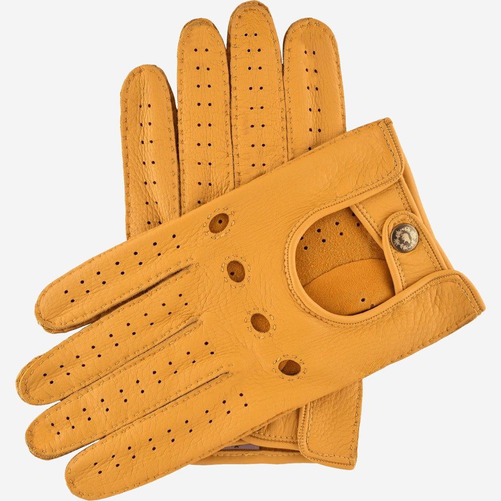 Leonardo (yellow) - Italian driving gloves made of American deerskin leather — photo 1 of 10