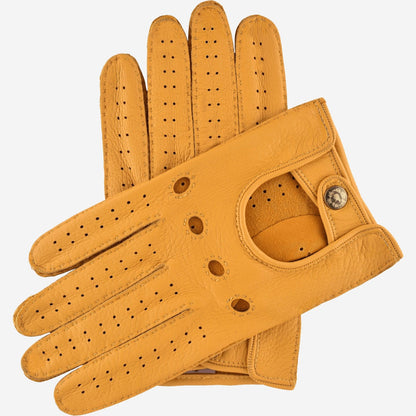 Leonardo (yellow) - Italian driving gloves made of American deerskin leather — photo 1 of 10