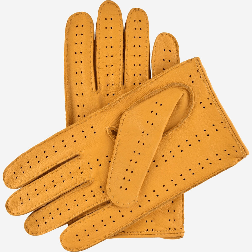 Leonardo (yellow) - Italian driving gloves made of American deerskin leather — photo 3 of 10
