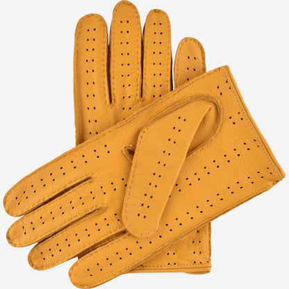 Leonardo (yellow) - Italian driving gloves made of American deerskin leather — photo 3 of 10