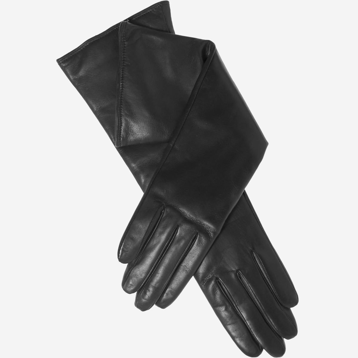 Leonora (black) - Italian cashmere lined 6-button length leather gloves — photo 2 of 10