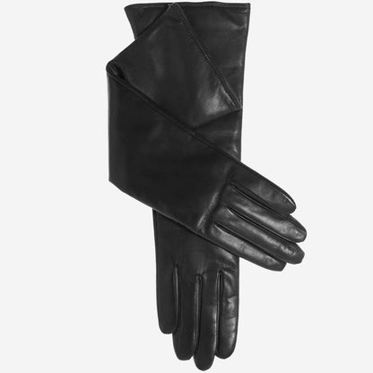 Leonora (black) - Italian cashmere lined 8-button length leather gloves — photo 1 of 10