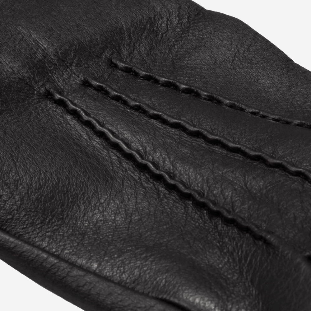Lorenzo (black) - Italian gloves made of American deerskin leather with cashmere lining — photo 5 of 10