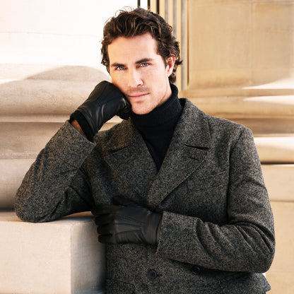 Lorenzo (black) - Italian gloves made of American deerskin leather with cashmere lining — photo 9 of 10