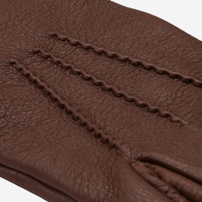 Lorenzo (brown) - Italian gloves made of American deerskin leather with cashmere lining — photo 5 of 10
