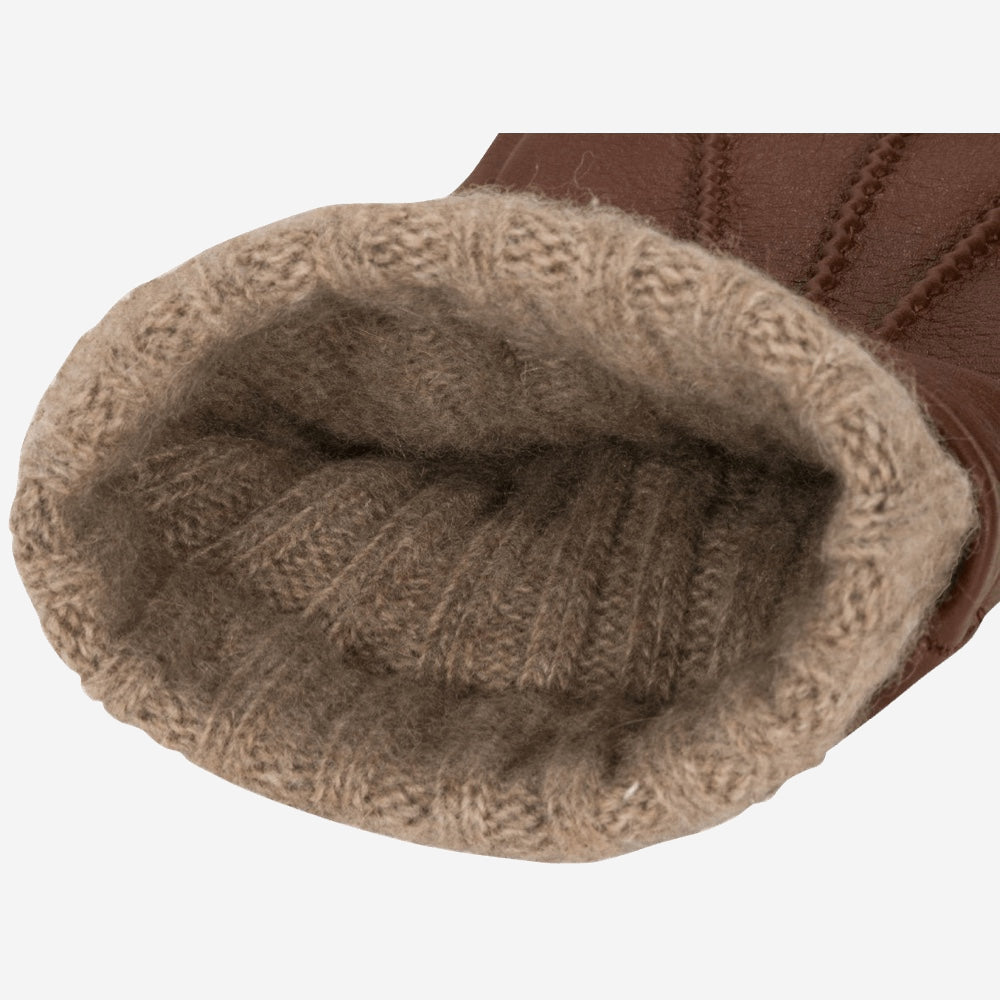 Lorenzo (brown) - Italian gloves made of American deerskin leather with cashmere lining — photo 3 of 10
