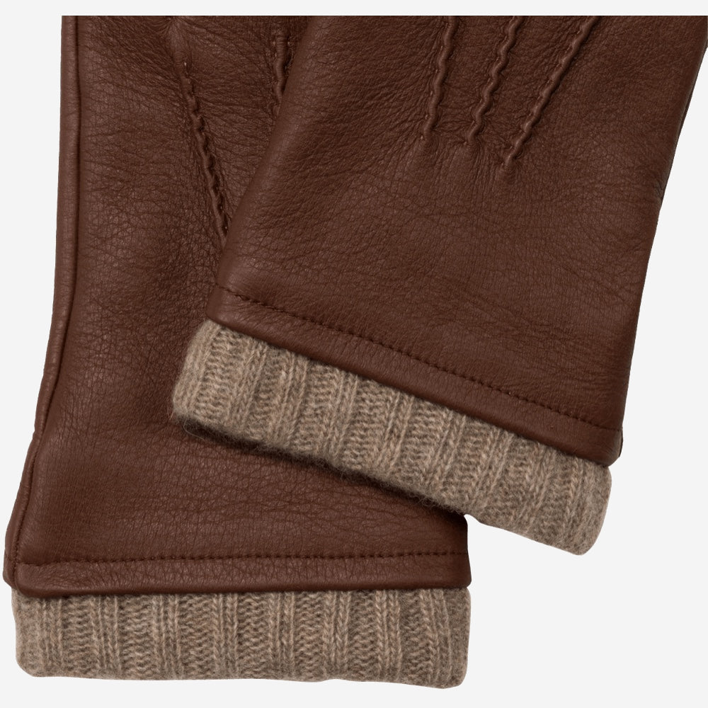 Lorenzo (brown) - Italian gloves made of American deerskin leather with cashmere lining — photo 4 of 10
