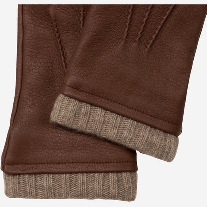 Lorenzo (brown) - Italian gloves made of American deerskin leather with cashmere lining — photo 4 of 10