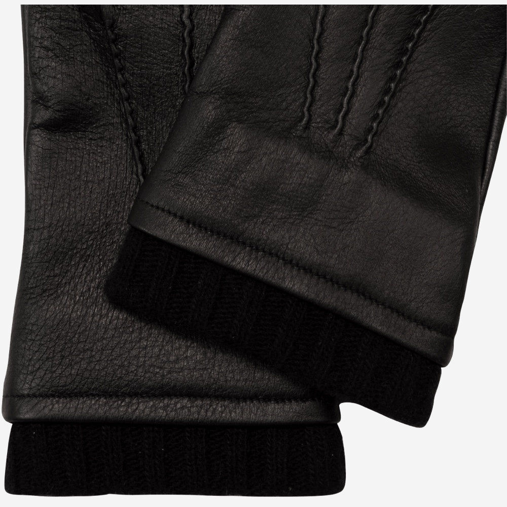 Lorenzo (black) - Italian gloves made of American deerskin leather with cashmere lining — photo 4 of 10