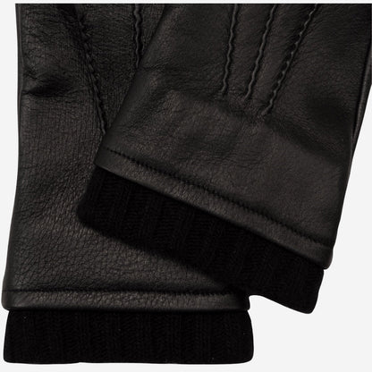Lorenzo (black) - Italian gloves made of American deerskin leather with cashmere lining — photo 4 of 10
