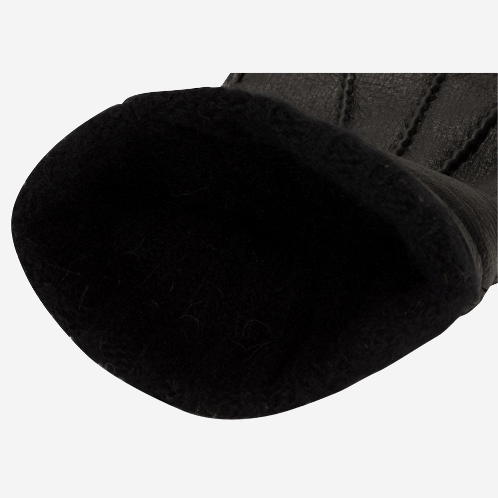 Lorenzo (black) - Italian gloves made of American deerskin leather with cashmere lining — photo 3 of 10
