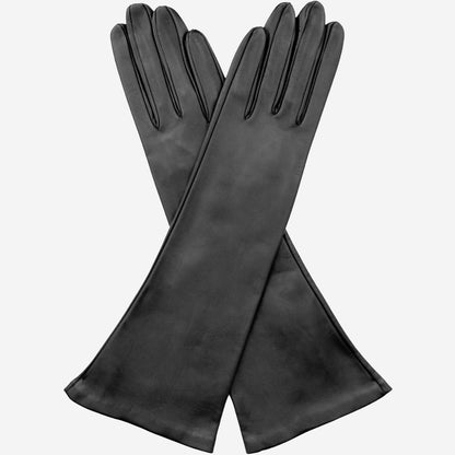 Lucia (black) - Italian unlined 6-button length leather opera gloves — photo 1 of 10