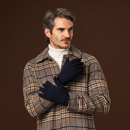 Luciano (dark blue) - Handmade Italian knitted wool gloves with luxurious cashmere lining — photo 6 of 10