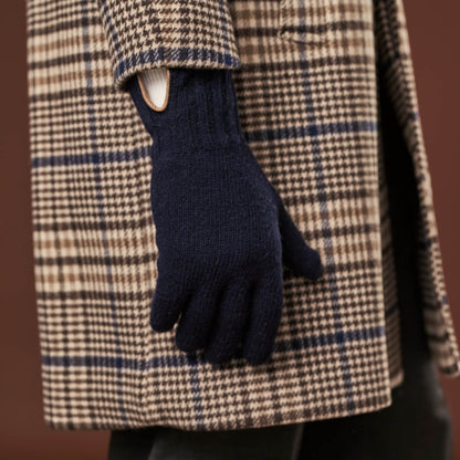 Luciano (dark blue) - Handmade Italian knitted wool gloves with luxurious cashmere lining — photo 10 of 10