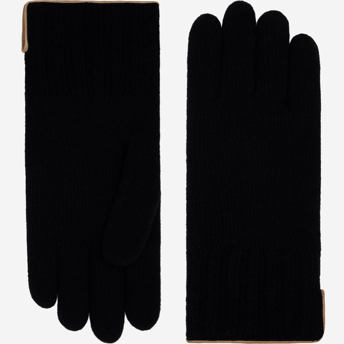 Luciano (black) - Handmade Italian knitted wool gloves with luxurious cashmere lining — photo 1 of 10
