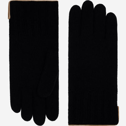 Luciano (black) - Handmade Italian knitted wool gloves with luxurious cashmere lining — photo 1 of 10