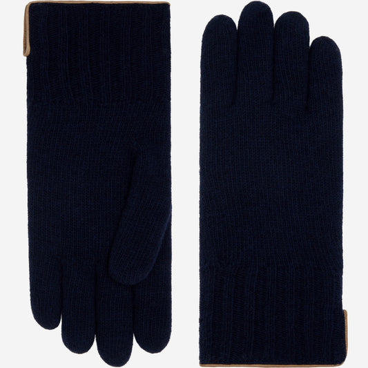 Luciano (dark blue) - Handmade Italian knitted wool gloves with luxurious cashmere lining — photo 2 of 10