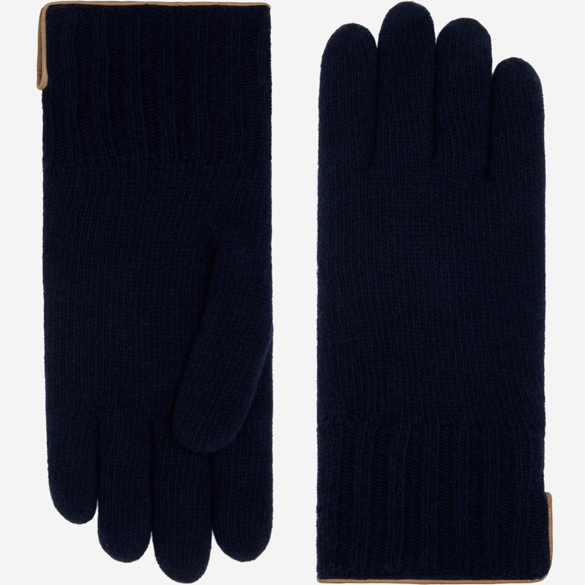 Luciano (dark blue) - Handmade Italian knitted wool gloves with luxurious cashmere lining — photo 2 of 10