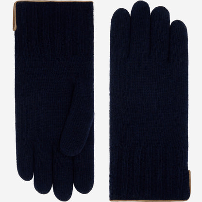 Luciano (dark blue) - Handmade Italian knitted wool gloves with luxurious cashmere lining — photo 2 of 10
