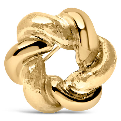 18K Yellow Gold Sculpted Knot Brooch