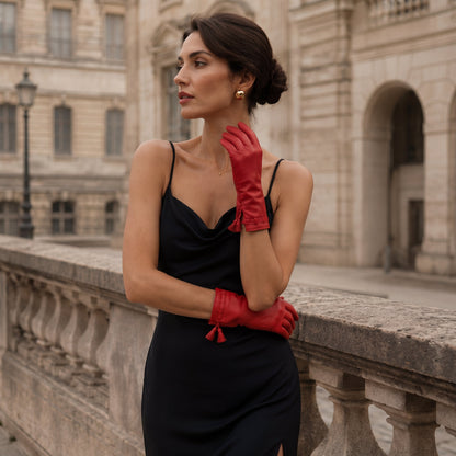 MM5010 (red) - Italian lambskin tassel gloves with luxurious cashmere lining — photo 4 of 10