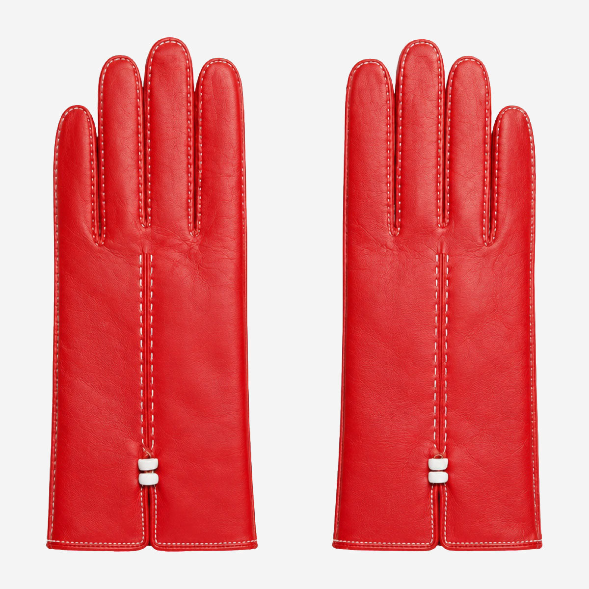 MM5020 (red/white) – Italian lambskin cashmere-lined leather gloves — photo 1 of 10