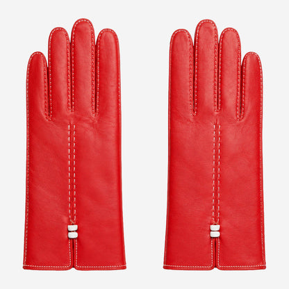 MM5020 (red/white) – Italian lambskin cashmere-lined leather gloves — photo 1 of 10