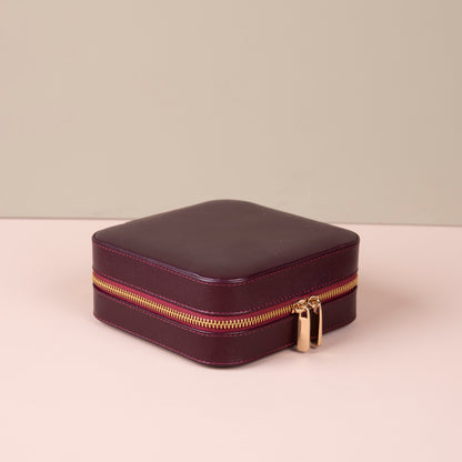 Luxury Travel Jewelry Box – Burgundy - Palermo
