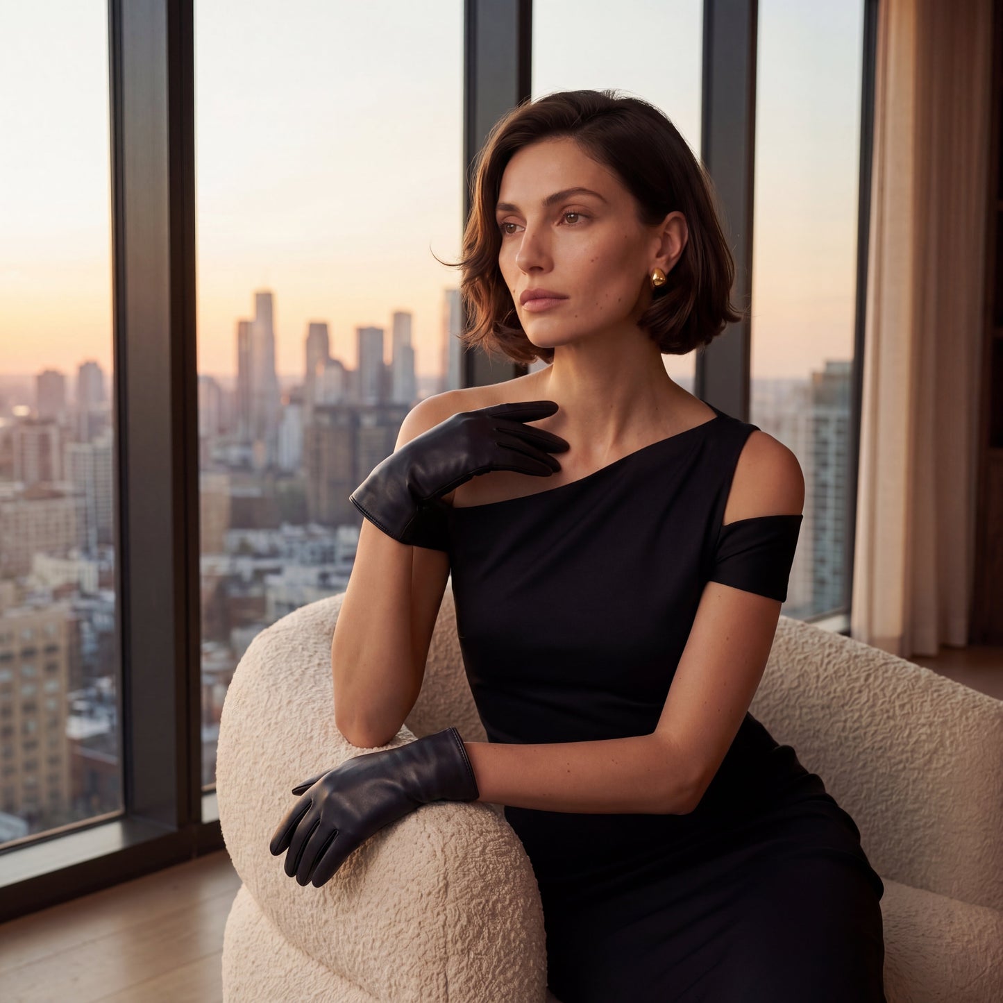 Marcella (black) - Unlined women’s lambskin leather gloves — photo 5 of 10