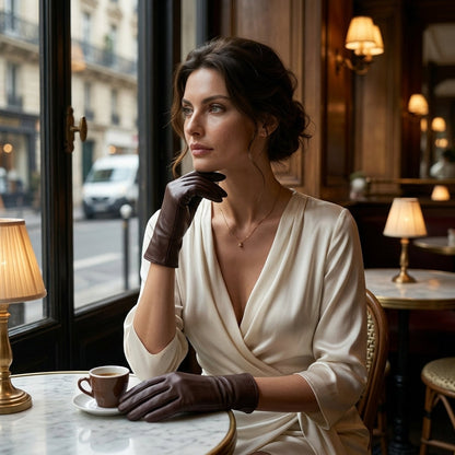 Marcella (brown) - Unlined women’s lambskin leather gloves — photo 4 of 10