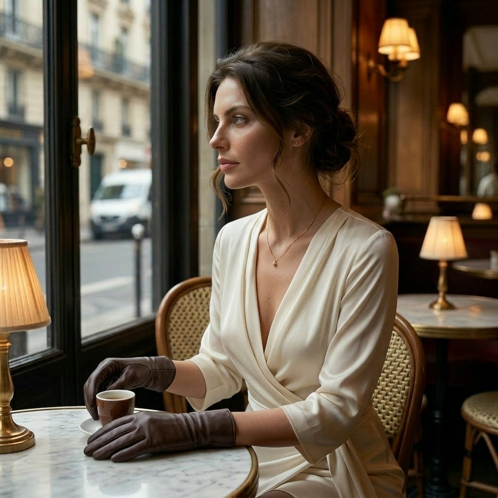 Marcella (brown) - Unlined women’s lambskin leather gloves — photo 6 of 10