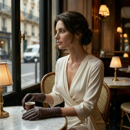Marcella (brown) - Unlined women’s lambskin leather gloves — photo 6 of 10