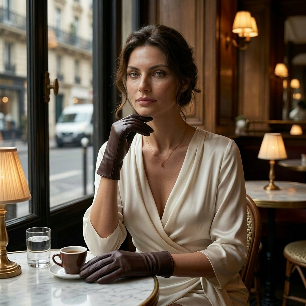 Marcella (brown) - Unlined women’s lambskin leather gloves — photo 7 of 10