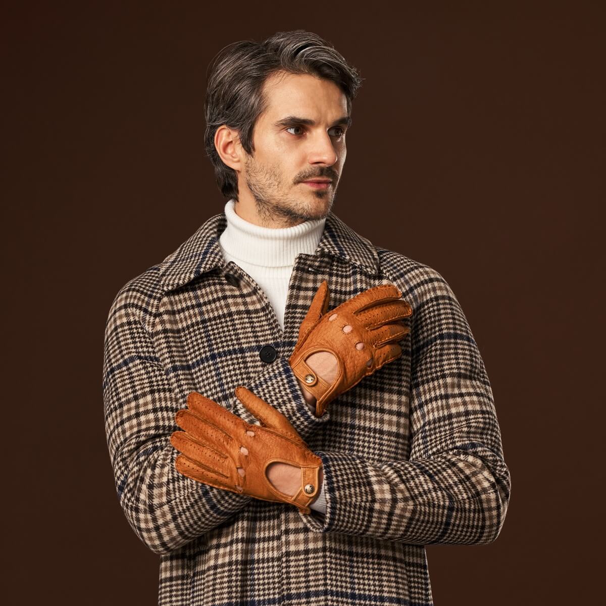Marcello (brown) – Luxurious Italian peccary driving gloves — photo 6 of 10
